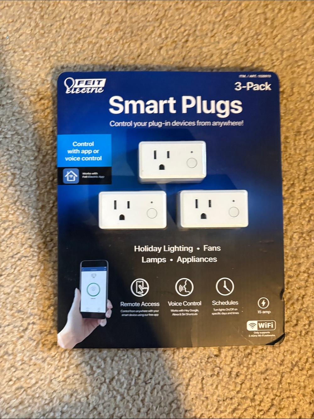 NEW 3 Pk Feit Electric Indoor Smart Plug Pack - White